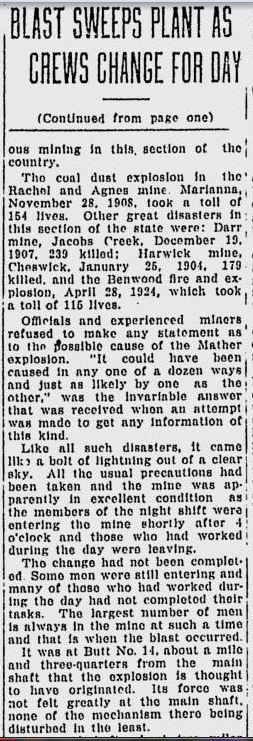 Mather Mine Explosion